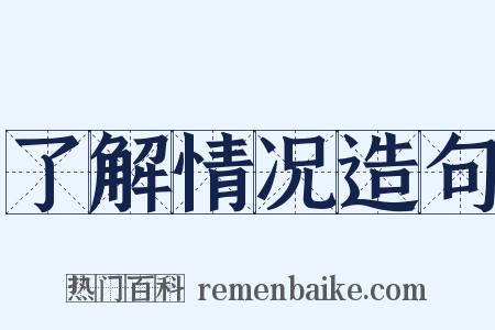了解情况造句是什么意思的图片